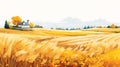 Landscape_with_farm_house_Abstract1_9 Royalty Free Stock Photo