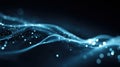 Generative AI Abstract Waveform with Blue Particle Flow HighTech Background for Data Visualization and Innovation Royalty Free Stock Photo