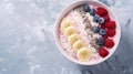 Generative AI Acai coconut bowl concept Detox and healthy breakfast bowl Coconut milk chia seed pudding bowl with