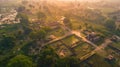 Generative AI Aerial view of Behular Bashor Ghor a famous and touristic archeological site in Bogra Rajshahi Bangl