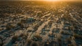 Generative AI Aerial view of DavisMonthan boneyard in desert landscape Arizona USA business concept. Royalty Free Stock Photo