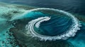 Generative AI Aerial View of a jet ski Vashafaru Haa Alif Atoll Maldives Indian Ocean riding circles business conc