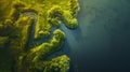 Generative AI Aerial view of a nature reserve next to the Wadden Sea in Friesland The Netherlands business concept