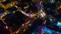 Generative AI aerial view of night scene of Jioufen village Taiwan The colourful scene at night of Jiufen old city