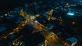 Generative AI aerial view of night scene of Jioufen village Taiwan The colourful scene at night of Jiufen old city Royalty Free Stock Photo