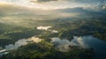 Generative AI Aerial view of Piedra del Penol with mountains in the background Guatape Antioquia Colombia business