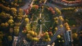 Generative AI Aerial view of Superkilen Park Copenhagen Denmark business concept.