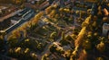 Generative AI Aerial view of Superkilen Park Copenhagen Denmark business concept.