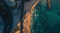 Generative AI Aerial view of TelAviv coastline Israel business concept. Royalty Free Stock Photo