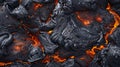 Generative AI Aerial view of the texture of a solidifying lava field closeup business concept. Royalty Free Stock Photo