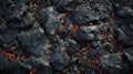 Generative AI Aerial view of the texture of a solidifying lava field closeup business concept. Royalty Free Stock Photo