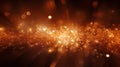 Abstract orange background with glowing particles. Fantasy fractal texture. Digital art. Generative AI Royalty Free Stock Photo