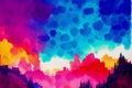 Abstract background with colorful watercolor splashes. Watercolor paint. Digital art, Generative AI Royalty Free Stock Photo