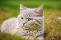 A beautiful grey cat. Whispers of Wisdom. The Grace and Serenity of the Grey Cat. Generative AI