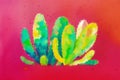 A colorful picture of a variety of cactuses. A colorful cactus painting. Watercolor paint. Digital art, Generative AI