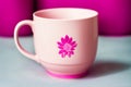 A pink mug. The Pink Serenity Mug. Generative AI