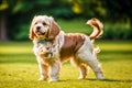 Portrait of a beautiful dog breed American Cocker Spaniel. A beautiful Cavalier King Charles Spaniel dog. Generative AI Royalty Free Stock Photo