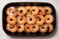 Shrimps with parsley and lemon on a white plate. Generative AI Royalty Free Stock Photo