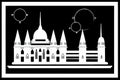 Bangui, Bangui, Central African Republic. Black & White City Logo. Generative AI.