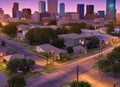 Central Southwest neighborhood in Houston, Texas USA. Royalty Free Stock Photo