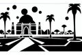 Delmas, Ouest, Haiti. Black & White City Logo. Generative AI.