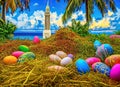 Easter Holiday Scene in Capitol Hill,,Northern Mariana Islands.