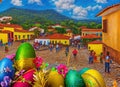 Easter Holiday Scene in Guacara,Carabobo,Venezuela.