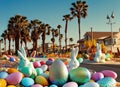 Easter Holiday Scene in Huntington Beach,California,United States.