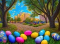 Easter Holiday Scene in Irving,Texas,United States.