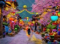 Easter Holiday Scene in Jin\'e,Sichuan,China.