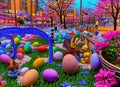 Easter Holiday Scene in Jinan,Shandong,China.