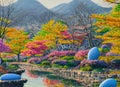 Easter Holiday Scene in Kunp\'o,Gyeonggi,South Korea. Royalty Free Stock Photo