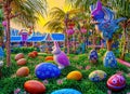 Easter Holiday Scene in Nada,Hainan,China.