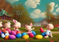 Easter Holiday Scene in Sunch\'on,Pâyngnam,North Korea.