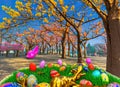 Easter Holiday Scene in Weinan,Shaanxi,China. Royalty Free Stock Photo