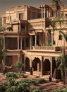 Fictional Mansion in Al Hudaydah, Al ?udaydah, Yemen. Royalty Free Stock Photo