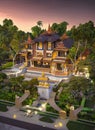 Fictional Mansion in Bekasi, Jawa Barat, Indonesia. Royalty Free Stock Photo
