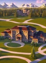 Fictional Mansion in Calgary, Alberta, Canada.