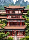 Fictional Mansion in Gaoping, Sichuan, China. Royalty Free Stock Photo