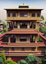 Fictional Mansion in Kathmandu, B?gmat?, Nepal. Royalty Free Stock Photo