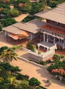 Fictional Mansion in Kumasi, Ashanti, Ghana. Royalty Free Stock Photo