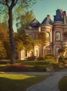 Fictional Mansion in Longueuil, Quebec, Canada. Royalty Free Stock Photo