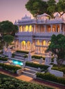 Fictional Mansion in Ongole, Andhra Pradesh, India. Royalty Free Stock Photo