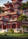 Fictional Mansion in Sanmenxia, Henan, China. Royalty Free Stock Photo