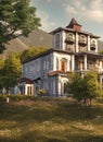 Fictional Mansion in Vladikavkaz, North Ossetia, Russia.