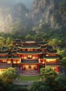 Fictional Mansion in Xicheng, Yunnan, China. Royalty Free Stock Photo