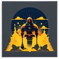 Explosive Ordinance Disposal Specialist Print Design Style. Generative AI.