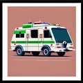 Paramedic Print Design Style. Generative AI.