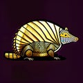 Armadillo Lizard Animal Style Print Design Logo. Generative AI. Royalty Free Stock Photo