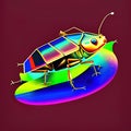 Cuban Cockroach Animal Style Print Design Logo. Generative AI.